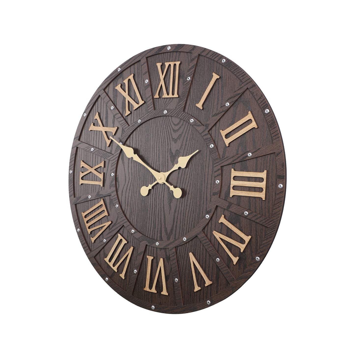 wc6 Vintage-Inspired Rustic Wooden Wall Clock