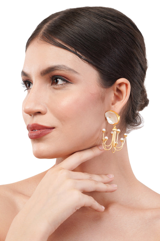 027 1Gm Gold Earing With Rounded Stone