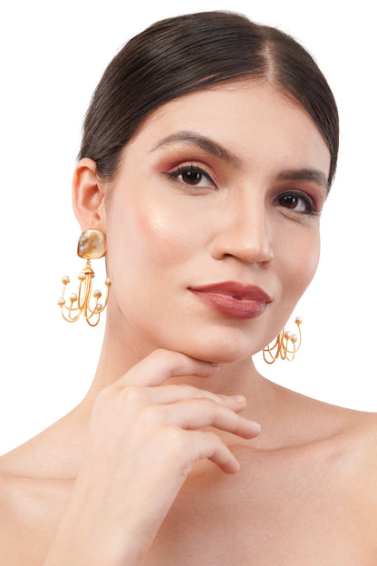 027 1Gm Gold Earing With Rounded Stone