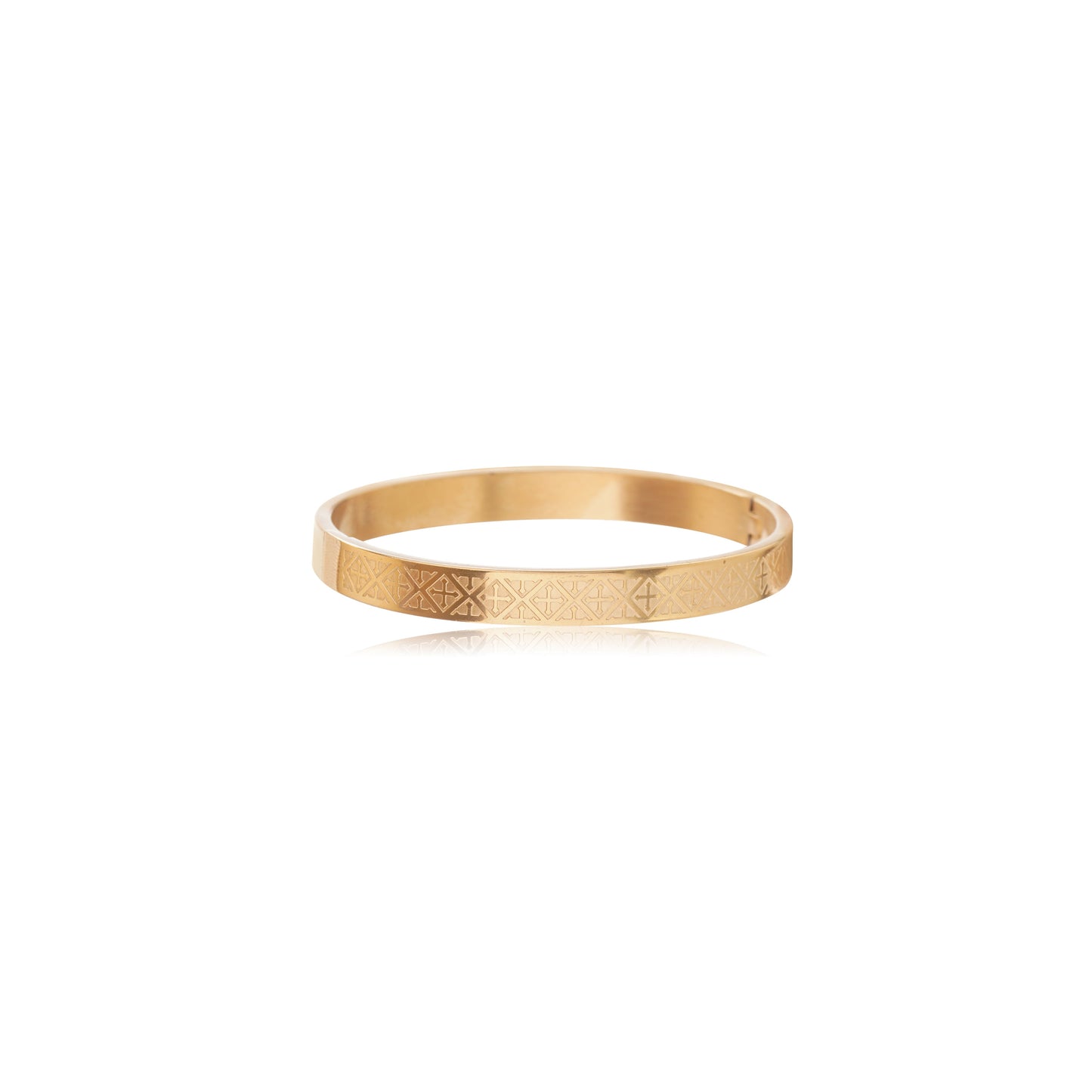 021 1Gm Gold Bangle Bracelet with Geometric Design