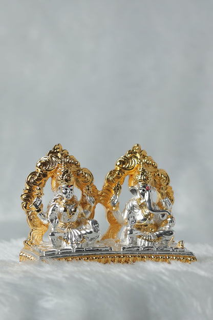 Gold and Silver Plated Laxmi Ganesh Ji Pair