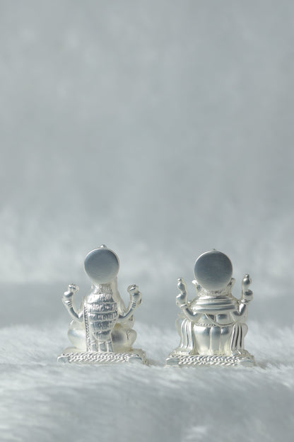 Silver Plated Laxmi Ganesh Ji Pair