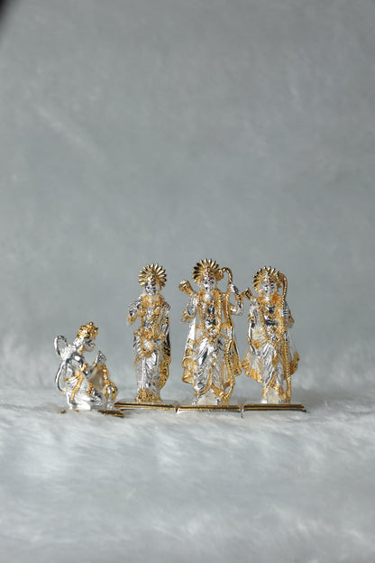 Ram Sita Laxman Hanuman Silver Plated Statue